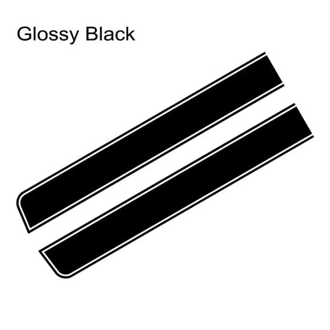 Glossy black vinyl hood stripes for Tesla Cybertruck, 120cm x 16cm, premium high tack for sporty customization.