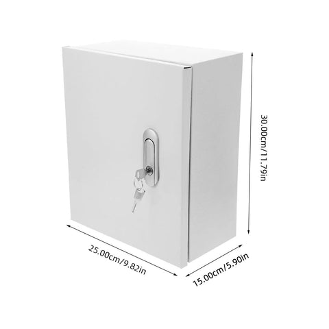 Outdoor Waterproof Stainless Steel Electrical Junction Box 250x300x140mm wall mounted control panel enclosure front view