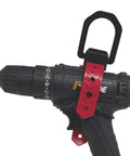 Heavy Duty Drill Hanger Hook For Impact Drills And Drivers, Garage Tool Organizer And Storage Rack holding a drill