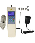 Digital Force Gauge Push And Pull Tester Pro Grade Rechargeable Dynamometer With LCD Display Data Output 2N Max Load 0.001N Precision 5 Modes 3 Units Newton Kilogram Pound 6 Digit Readout For Precise Calibration And Testing, with probes and charger