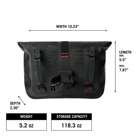 Handlebar Bag For Bicycles Waterproof Front Frame Storage Pouch 3.5L dimensions and capacity details