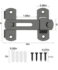 Two Pack Barn Door Lock Set With 180 Degree Flip Sliding Latches, Gate Lock For Barn Doors And Sliding Doors, Black Finish