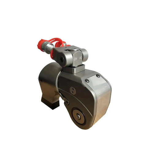 Heavy Duty Hydraulic Torque Wrench With One Inch Square Drive And Ten Thousand Psi Rating crafted from aerospace grade alloy showing swivel inlet.
