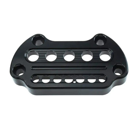 Gloss black aluminum component of Side Mount Instrument Bracket And Speedometer Relocation Cover For Harley Sportster XL Models 1993 To 2020