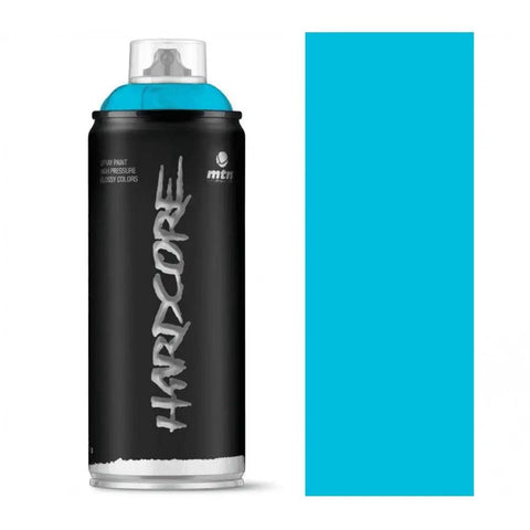 MTN Hardcore Spray Paint - RV256 - Malva can with turquoise cap and matching color swatch for spray applications.