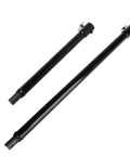 Two black auger bit extensions displayed, showcasing extended length for drilling deep holes, fits standard three-quarter inch shafts.