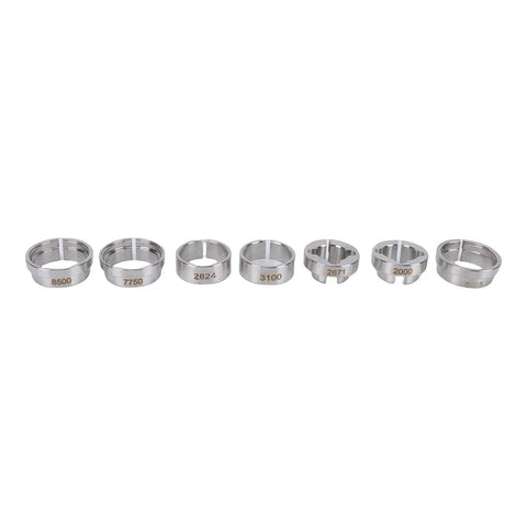 Seven holders from 8 Piece Watch Movement Holder Kit With Main Support For 2824 2671 7750 2000 8500 3100 3135 Movements, stainless steel