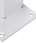 Bottom view of square aluminum leg base from Adjustable Aluminum Alloy Cabinet Leg Set Four Piece With 15mm Height Adjustment