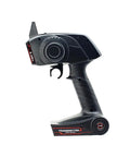 3 Channel 2.4G Anti-Jamming RC Transmitter with Receiver for RC Cars and Boats, ergonomic design side view