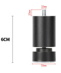 Beefy 4 Piece Black 6cm Furniture Support Legs With 10mm Screw Holes, Heavy Duty Aluminum Alloy Table Feet