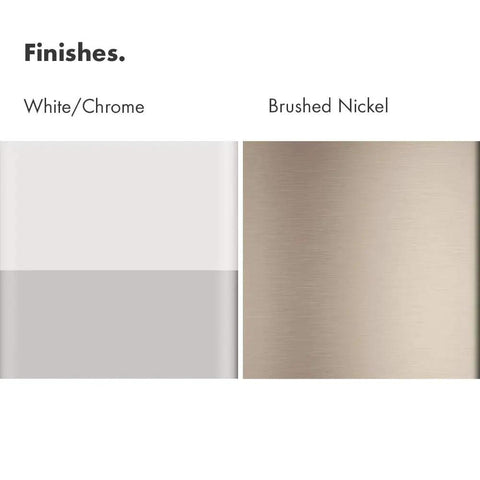 Raindance Select S Easy Install 6 Inch Handheld Shower Head finishes white chrome and brushed nickel