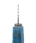 World Trade Center Building Blocks Set Scale 1 To 800 Collectible Architecture Model For Display 3153 Premium Pieces Authorized SPBrix Design Great Gift For Building Fans And Collectors, blue ABS tower detail