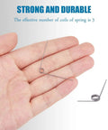Close-up of 36 Pack 90 Degree V Shaped Torsion Springs, Stainless Steel, 0.5mm Wire Diameter, 5mm Outer Diameter, 3 Turns