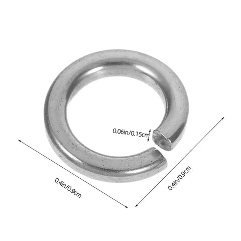 Stainless Steel Spring Lock Washers Set With Optimized Pressure Distribution 200 Pieces Flat Circular Shape For Bolts And Screws