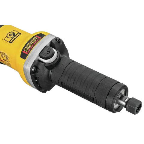 Heavy-Duty Brushless Die Grinder With Kicker Power And Smooth Variable Speed From 7500 To 25000 RPM Features Lock-On Paddle Switch For Sweat-Free Grinding Plus 1/4 Inch Collet And Reducer Sleeve For Quick Bit Swaps On Any Project.