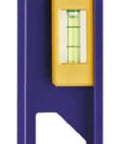 Side view of Magnetic 24 Inch I Beam Level With Aluminum Body Rotating Angle Vial Large Readouts Full Length V Grooved Magnet Strip Easy Grip Handle