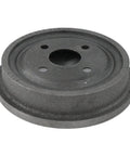 Heavy Duty Rear Brake Drum Kit Two Piece Replacement Drums For Ford Maverick And Falcon, dark gray drum with central hole.