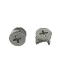 Heavy Duty Three In One Connector With Eccentric Wheel For Furniture And Drawers, zinc alloy nickel plated cam lock nut, front view