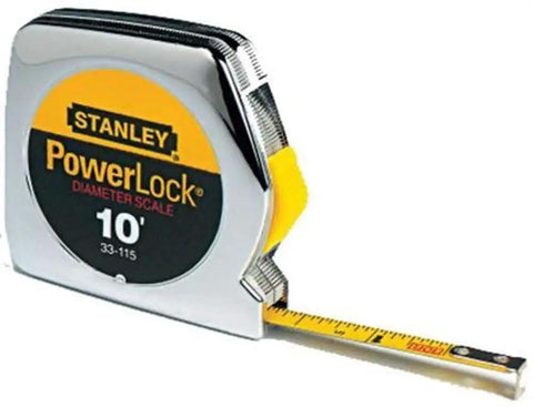 PowerLock Tape Measure 10-Foot With Polymer-Coated Blade And Chrome High-Impact ABS Case, measuring tape extended