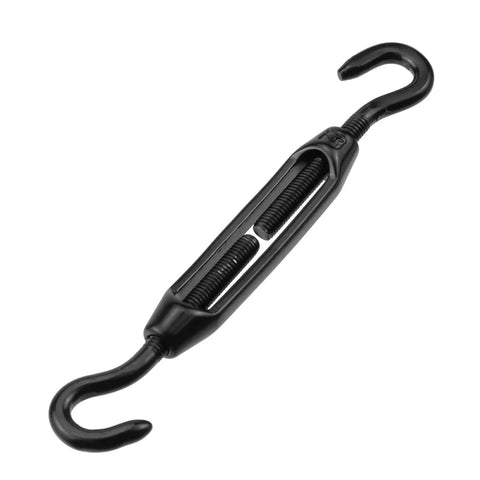 Stainless Steel Turnbuckle Set With Hooks M4 Black 4 Pack, Heavy Duty Wire Rope Tensioners, No Fuss Quick Adjust