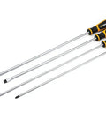Four Piece Phillips And Slotted Screwdriver Set With Speed Zone Handles in dual material grips, non-slip tips, flat and crossheads