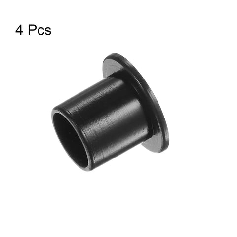 4 Pack Flanged Nylon Sleeve Bearings For Shafts, Self Lubricating Black Bushings, angled view