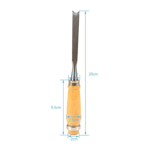 Pro Grade Wood Chisel Set 12 Piece with Carving Gouges - single chisel with beech wood handle, 20cm length, 2.5cm width