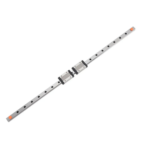 Beefy Compact Linear Rail Guide Motion System For 3D Printers And Small CNC Builds With 500mm Rail And 2 Black Sliders Bearing Steel Construction For Smooth Precise Quiet Travel, 500mm rail with two sliders