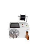 Heavy Duty Automatic Cable Winding Reel And Copper Wire Coil Machine with black wire spool and control panel for easy operation.