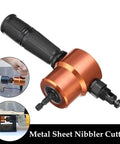 Power Drill Nibbler Attachment With 360 Degree Adjustable Double Head Metal Sheet Cutter And Wrench For Quick, Clean Cuts