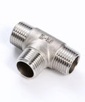 Two Pack 304 Stainless Steel NPT Male Tee Fittings One-Half Inch Three Way Pipe Tee For Oil Air And Gas Lines Tough As Nails Industrial Grade
