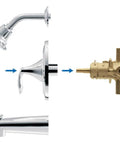 Chrome Posi Temp Tub And Shower Trim Kit Valve Required MPACT Compatible With Posi Temp Valves 2510 2520 2570 2590 Looks Slick In Any Decor Style And Installs Fast