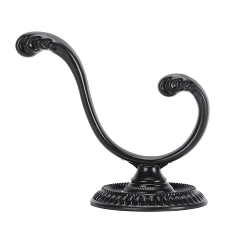 Heavy Duty Double Claw Wall Hooks, Vintage Style Metal Coat Racks With Full Setup Kit, elegant black double claw hook design.