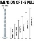 Heavy Duty 90 Pack Truss Head Break Away Machine Screws M4 X 45mm Galvanized Carbon Steel showing dimensions and measurements.