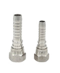 304 Stainless Steel Crimp Fitting Female Thread 74 Degree Cone Hose Adapter Elbow Lock Nut 26711 Thread 38 1 7l8 JIC Beefy Heavy Duty High Quality Pro Grade Hyd Hose Connection, pair of stainless hose fittings