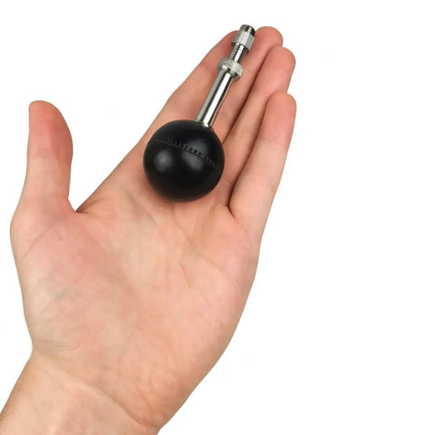 Hand holding a pin vise with swivel ball head, 4 inch length, rugged high impact resin grip, 2 pack with adjustable screw chucks 0 to.89 inches