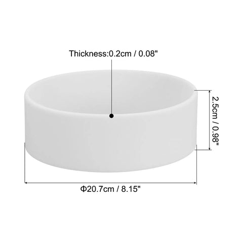 Elastic Sublimation Tumbler Holder Ring Bands 12 Pcs Silicone Heat Resistant Wrap Rings for 20 Oz Tumbler DIY Craft, dimensions shown