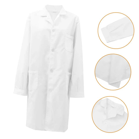Pro Grade Lab Coat For Men And Women, Doctor Costume Ready, Ultra Comfortable Cotton Medical Coat featuring pockets and button details