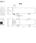 Technical diagram of Ehc1050 water jacket heater, showcasing dimensions, inlet, outlet, and control panel for diesel engine warming.