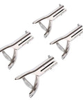 Heavy Duty Portable Single Hole Punch Tool With Deep 53mm Feed Slot Ideal For Paper, Card, Plastic Bags, 4 Size Punch Set in Silver