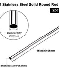 Two 16-inch 0.5-inch OD 304 stainless steel seamless tubes, round hollow pipe, 1.5 mm wall.