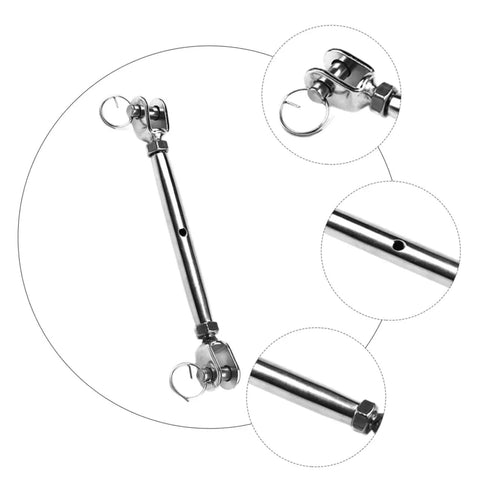 Rock Solid Heavy Duty Rigging Screw Stainless Steel Turnbuckle With Jaw Jaw Ends For Marine Wire Rope Cable Tension Setup, detailed view.