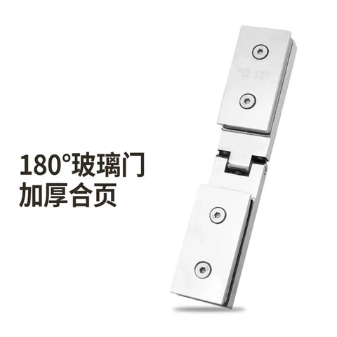 Heavy Duty Stainless Steel Glass Door Hinge For Frameless Bathroom And Shower Setup With Smooth 180 Degree Pivot and No Sweat Silver Mounting Kit.