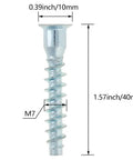 7x40mm Furniture Confirmat Screw Self Drilling Hex Socket Carbon Steel Zinc Plated Finish Silver Tone Pack Of 20