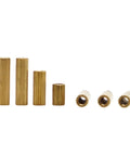 Heavy Duty Brass Female To Female Standoff Spacer Set Featuring Smooth M2 Threading For Solid Circuit Board Mounting and DIY Tech Builds That Snap On Tight Without A Hitch, various sizes.