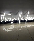 It Was All A Dream Neon Sign 3D LED Light With Personalization, Adjustable Brightness For Room Decor reflecting on floor