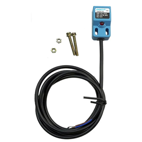 3-Wire DC 10-30V Inductive Proximity Sensor Switch NPN NO 4mm Sensing Distance Plug-and-Play Easy Install For Industrial Automation Pack Of 10 Noncontact Target Detection with long cable and mounting hardware shown