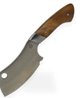 Do It Yourself Cleaver Knife Building Kit With Satin Stainless 8Cr14MoV Blade, burlwood handle, fixed blade, hobbyist chef cutlery.