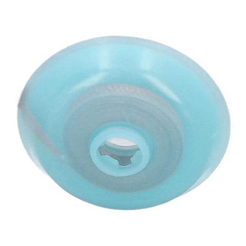 Top view of spool from Five Pack Desoldering Wick Solder Braid For PCB And Keyboard Resoldering, blue plastic reel