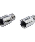 Heavy Duty Bike Pedal Extenders, Set Of Two, Metal Pedal Spacers For Standard Nine Sixteenth Inch Threaded Pedals, Silver Finish